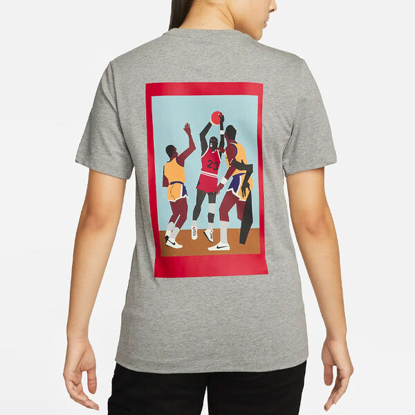 Рубашка (WMNS) Jordan x Nina Chanel Abney T-shirt 'Grey', серый — фото 3