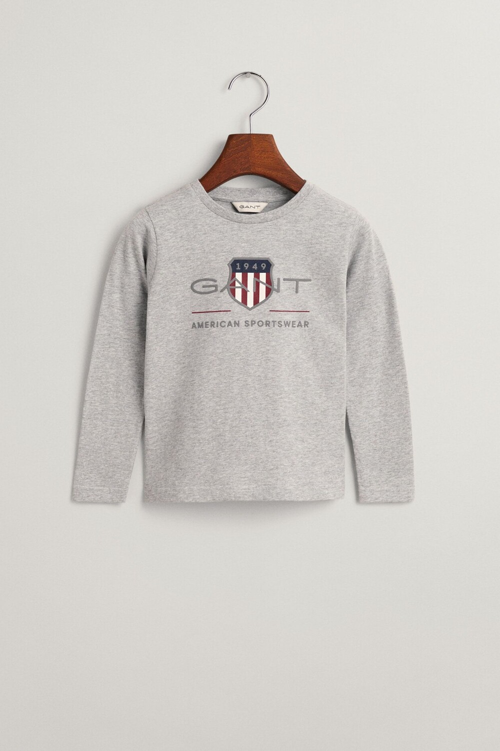 

Футболка Gant с длинными рукавами и логотипом GANT, серый