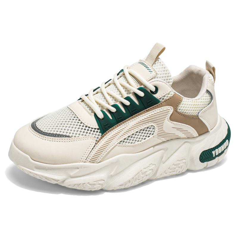 

GOBLIN SHARKS 1759 Низкие массивные кроссовки мужские бежево-зеленые, цвет Beige Green