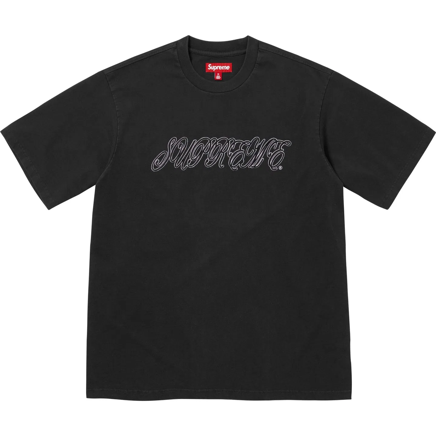 Футболка Supreme SS26 WEEK8 Raised Script S/S Top T Shirt черная
