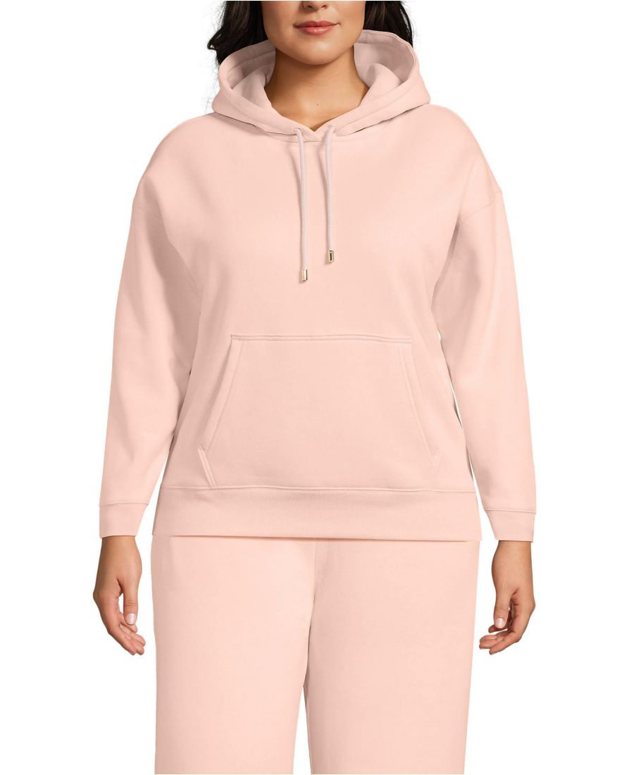 

Толстовка с капюшоном Serious Sweats больших размеров Lands' End, Soft mineral blush