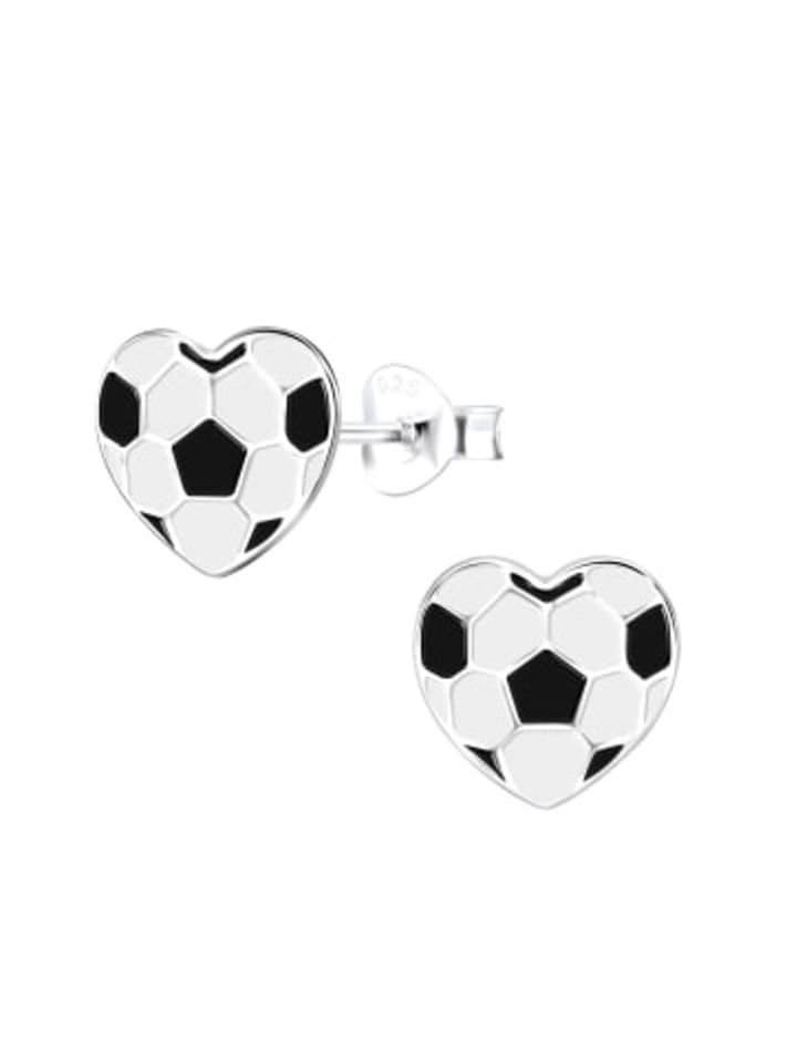 

Alexander York Серьги-гвоздики в виде футбольного сердца из серебра 925 пробы, комплект из 2 штук