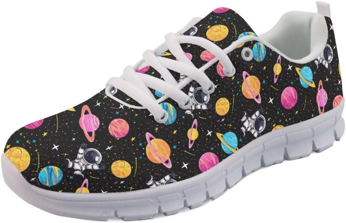 

Мужские слипоны Forchrinse, дышащие с сеткой, шнуровкой, для ходьбы, легкие повседневные кроссовки для тенниса, путешествий и работы, Galaxy Planet