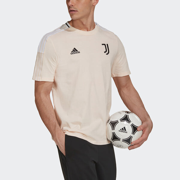 Футболка juve футболка juventus футбол футбол спортивная круглая горловина короткий рукав Adidas, розовый — фото 4
