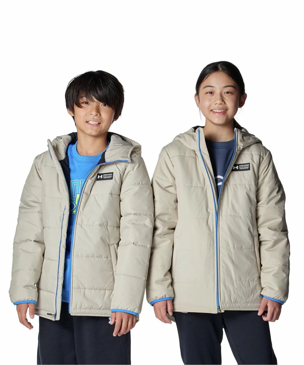 Куртка детская UA Insulation Full Zip, утеплённая, бренд Under Armour, бежевая