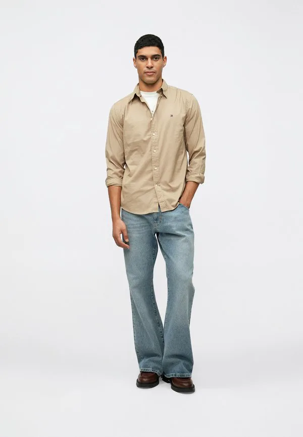 Рубашка из поплина стандартного кроя th flex Tommy Hilfiger, Coastal Taupe — фото 2