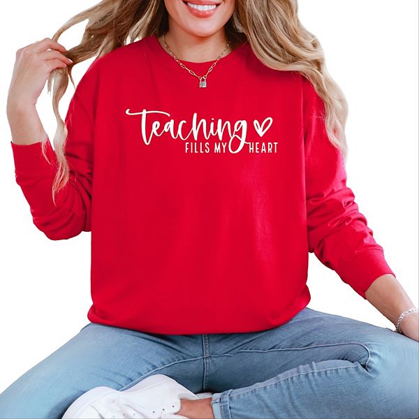 

Футболка Teaching fills my heart с длинным рукавом Simply Sage Market, Red, Зеленый, Футболка Teaching fills my heart с длинным рукавом Simply Sage Market, Red