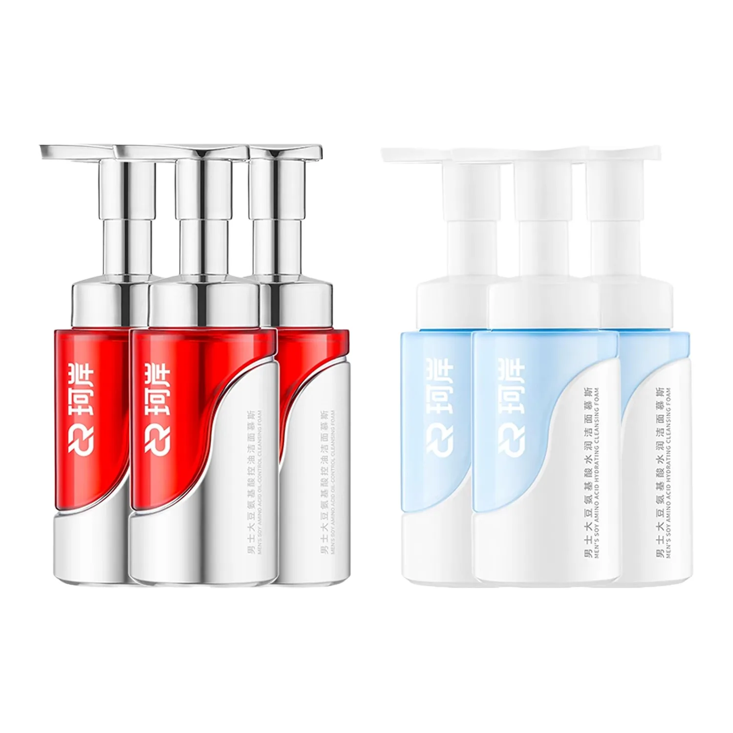 REFRESH Очищающее средство Huaxi Biological Time, набор из 2 штук, увлажняющее, освежающее и контролирующее жирность, Oil Control Cleanser Mousse 150ml*3+Hydrating Cleanser Mousse 140ml*3