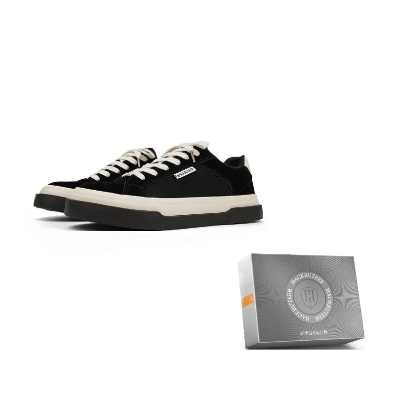 

HACKBUTEER Низкие скейтерские кроссовки мужские в коробке черные, цвет Black