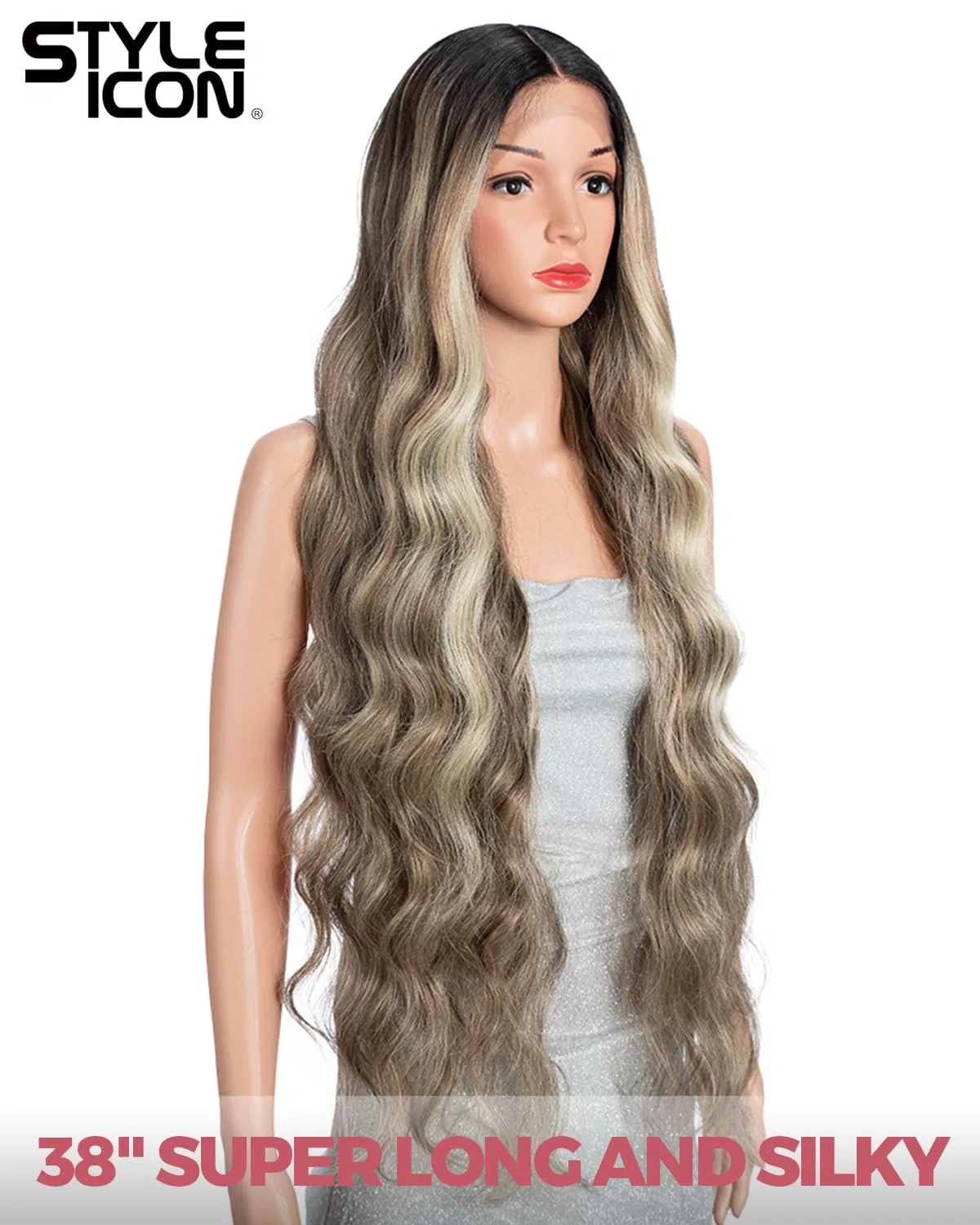 Длинный волнистый парик Style Icon Highlight Synthetic Lace Front, 91 см Style Icon, Ntsa4/10/23B/613C — фото 2