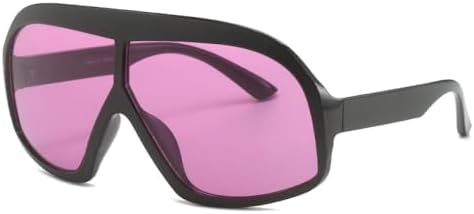 

Солнцезащитные очки в стиле ретро 2027 года с увеличенным леопардовым принтом для женщин и мужчин, цельные солнцезащитные очки с защитой от УФ-излучения UV400 MTZJH, Black Purple