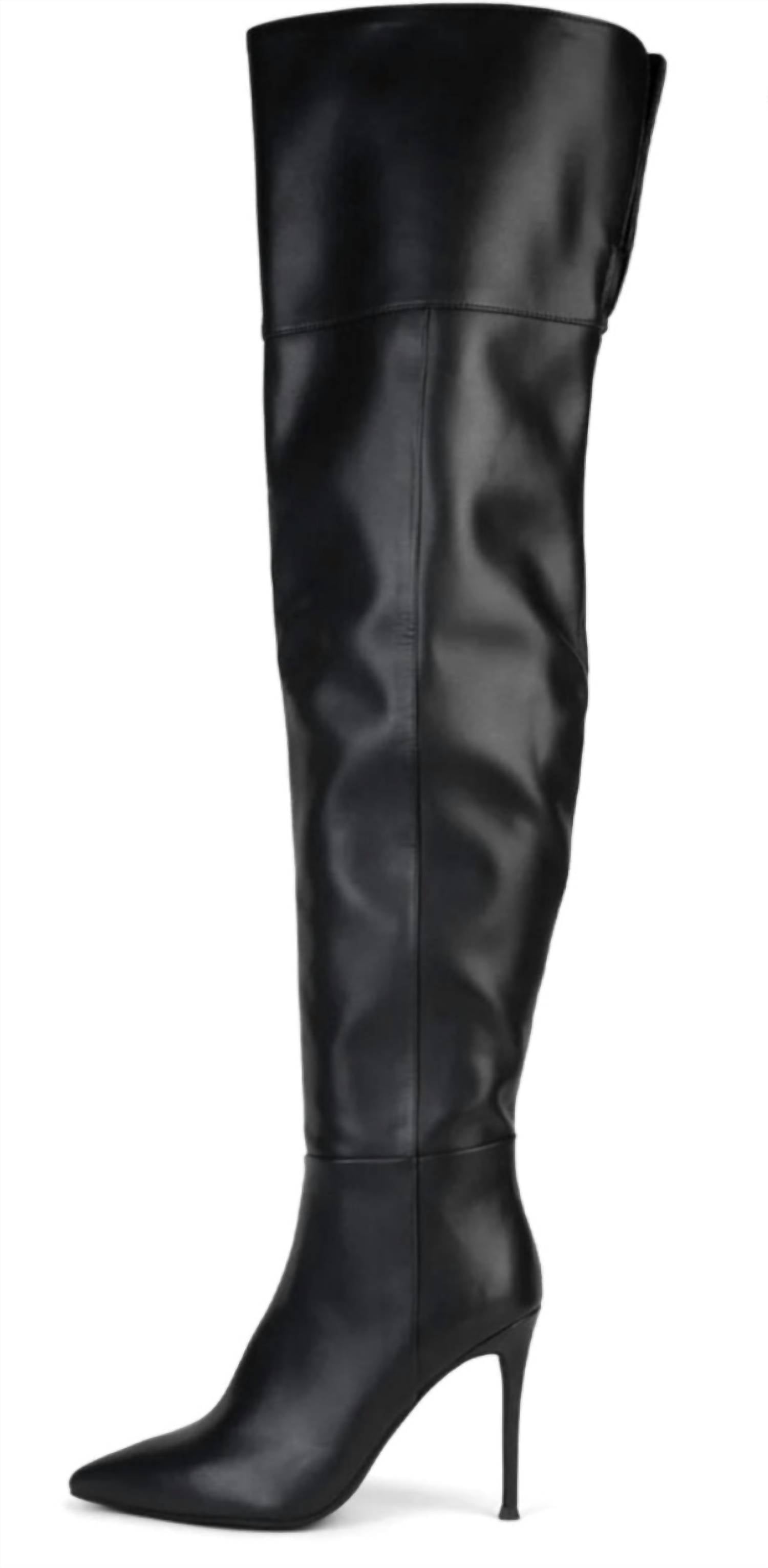 Женские черные высокие сапоги на шпильке Pillar Over The Knee Jeffrey Campbell
