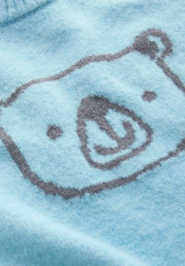 Джемпер с круглым вырезом и характерным рисунком, стандартного кроя. Next, Blue Bear — фото 3