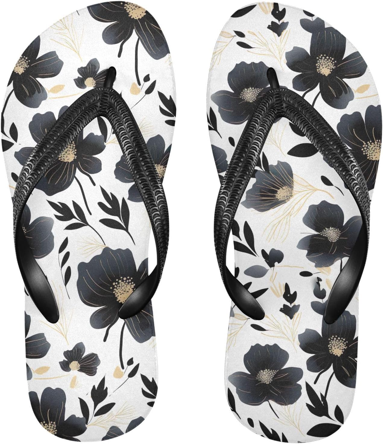 

Сланцы SPRIPORT с черными маками, тонкие для женщин и мужчин, удобные повседневные шлепанцы с амортизирующей стелькой и нескользящей резиновой подошвой, для ванной, душа, пляжа и летних прогулок