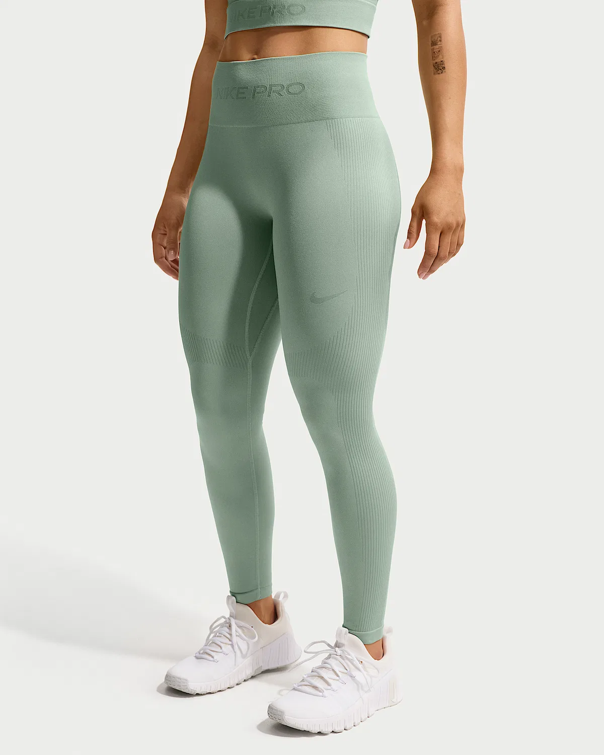 Женские леггинсы Nike Pro Seamless с высокой посадкой 7/8, Steam — фото 2