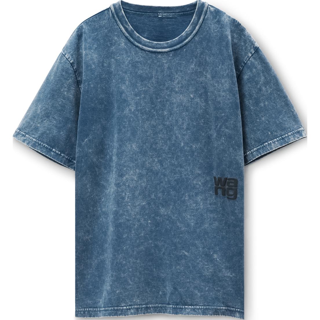 

Футболка с логотипом Puff Alexander Wang, кислотная мойка Black Ice