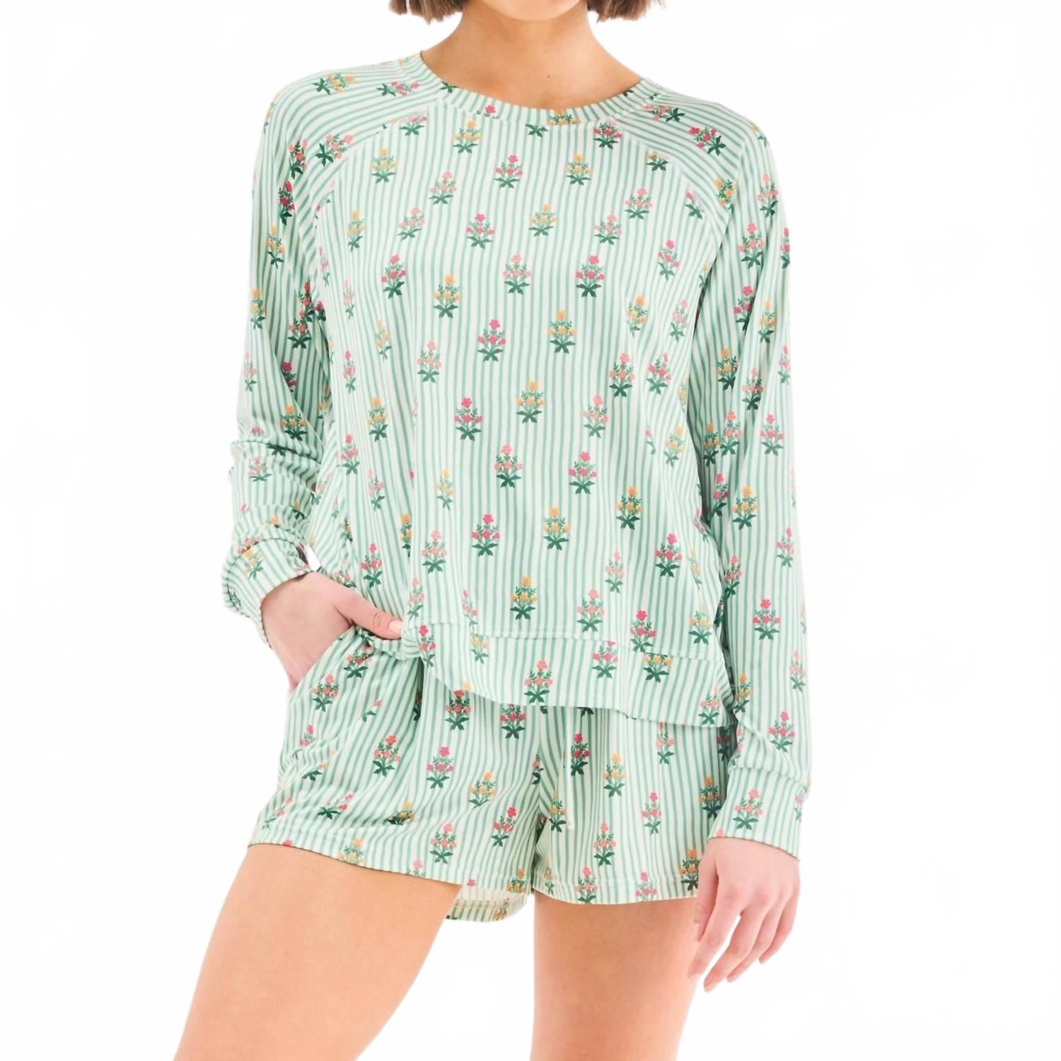 

Топ и шорты для пижамы Энни в полоску Коттедж Mary Square, Cottage Stripes