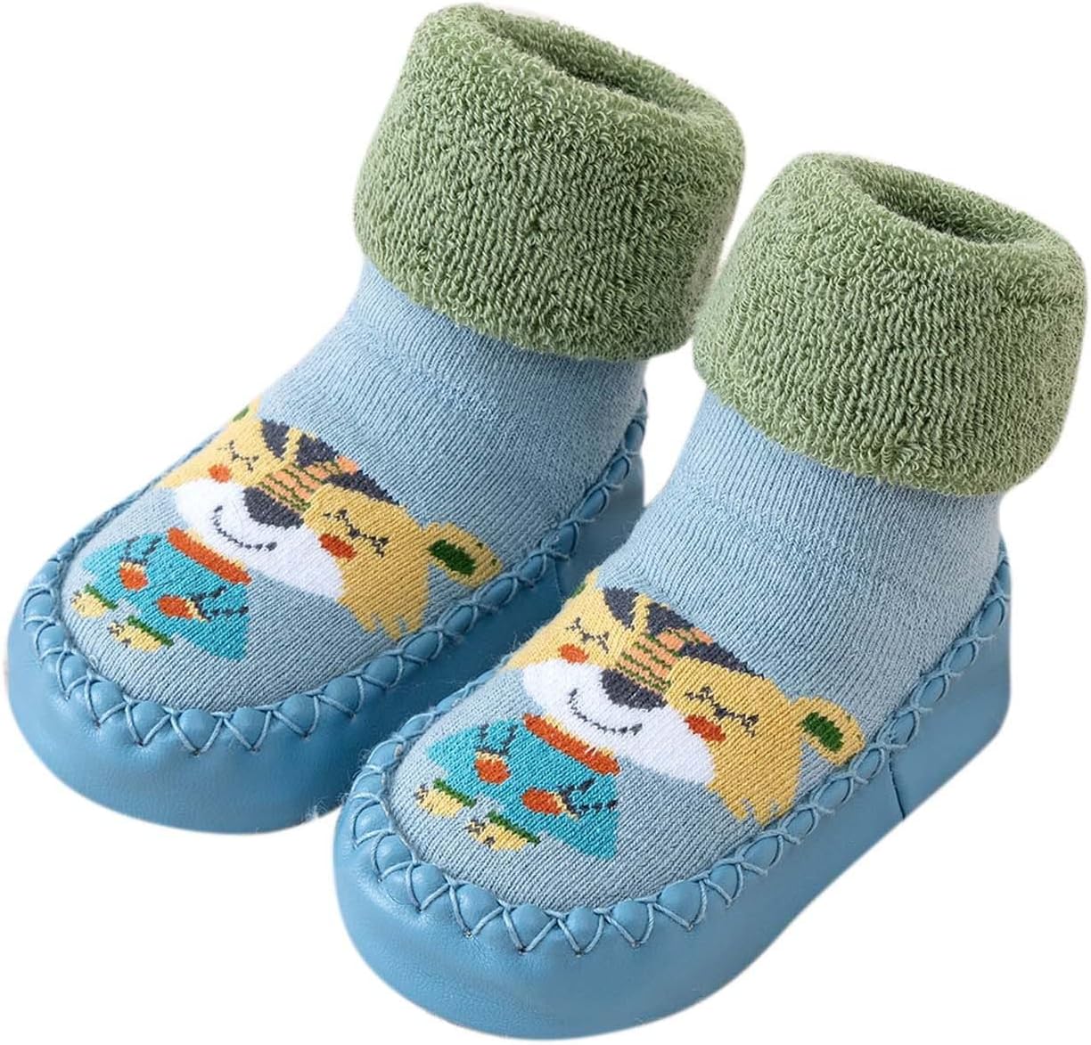 

Детские носочки-туфельки для малышей с плоской подошвой, эластичные вязаные кроссовки с резиновой подошвой, нескользящие домашние тапочки, удобная обувь для детей Generic, синий