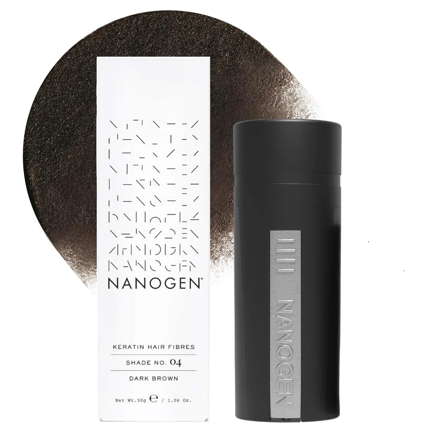 Кератиновые волокна для утолщения волос Nanogen 30 г, темно-коричневые Nanogen
