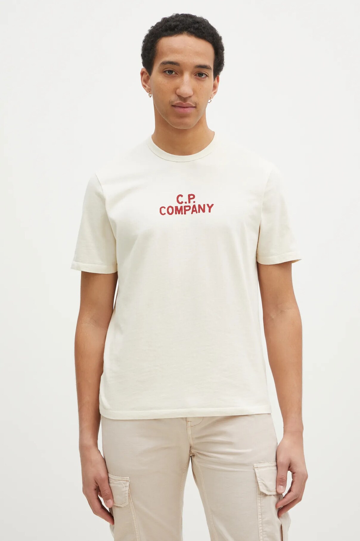 

Футболка хлопковая C.P. Company, бежевый