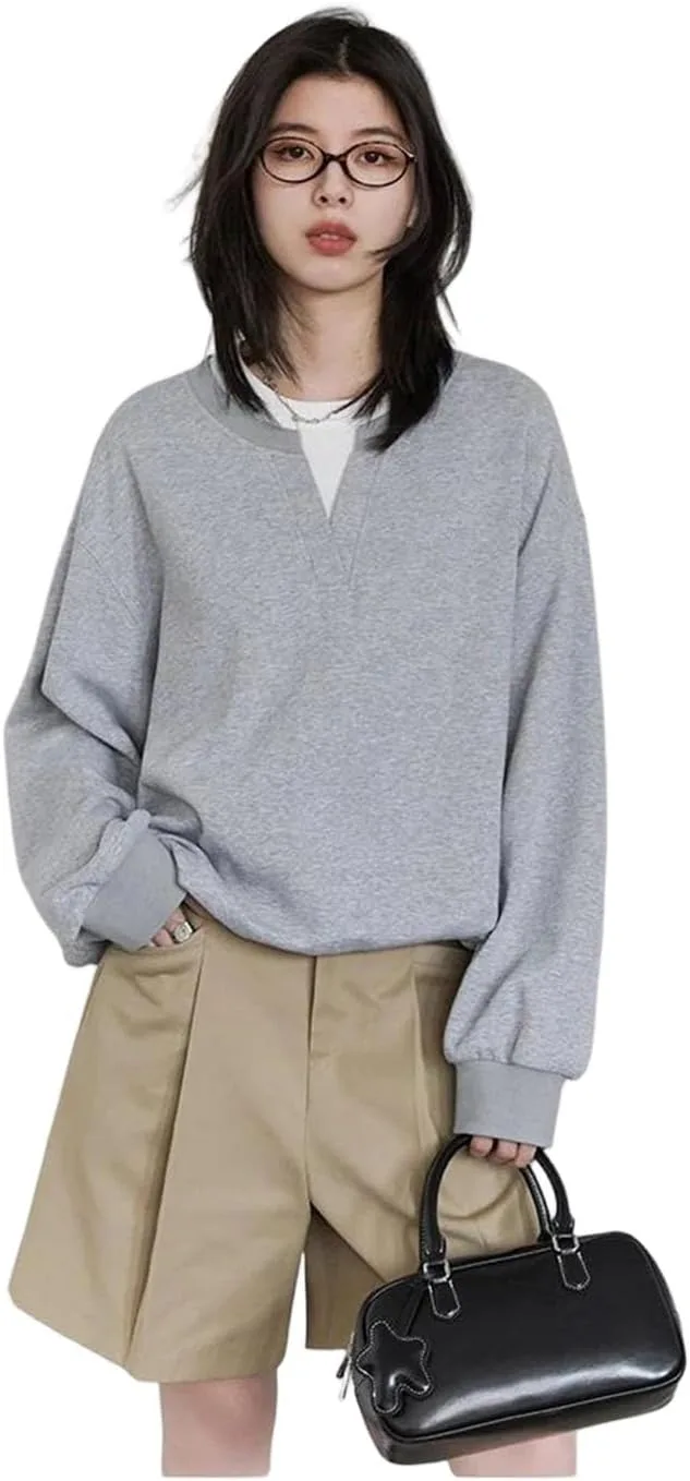 

Женский корейский свитшот с контрастными вставками