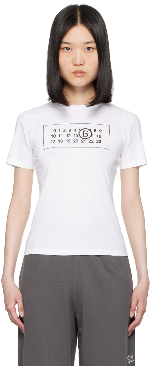 

Футболка с цифрами MM6 Maison Margiela, белый