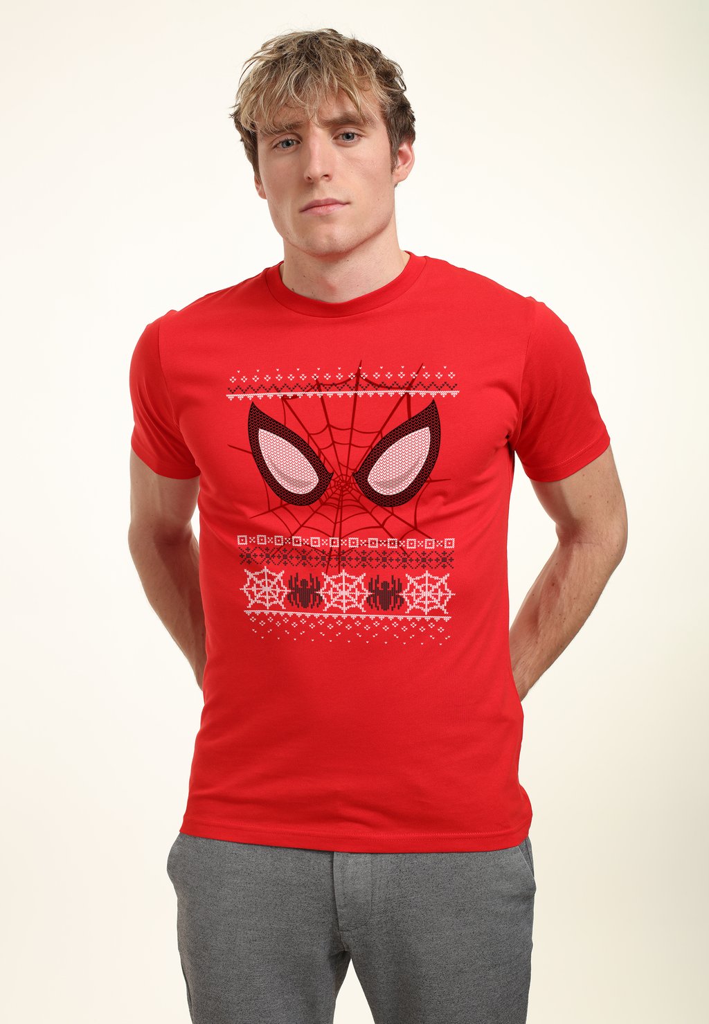 

Футболка с принтом SPIDER-MAN CLASSIC SPIDER-MAN SWEATER EYES Marvel, красный