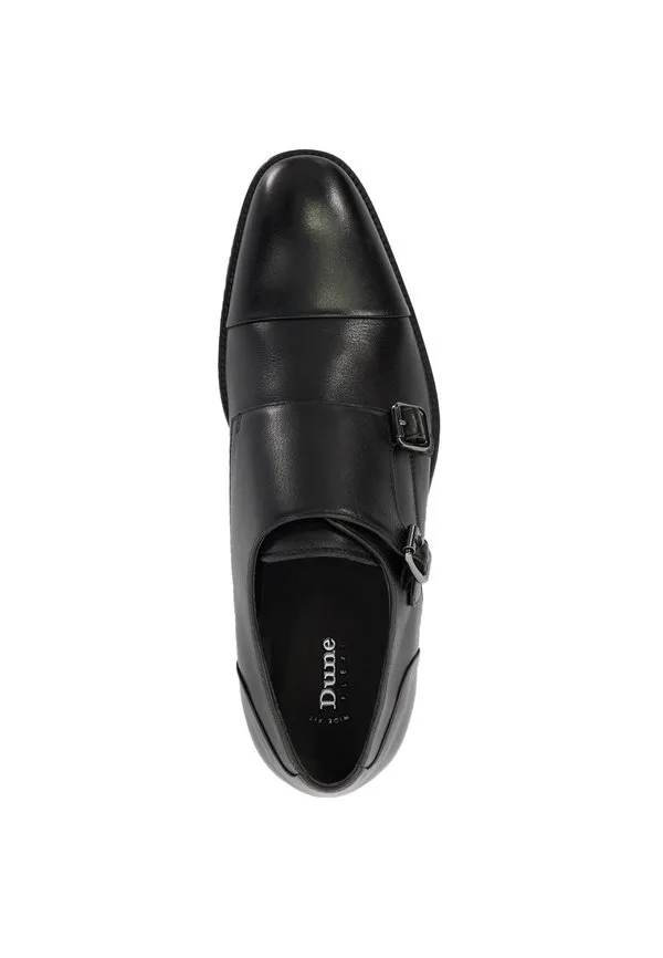 Satchin wf широкие чулки с двойной пряжкой, стильные слипоны Dune London, Black — фото 3