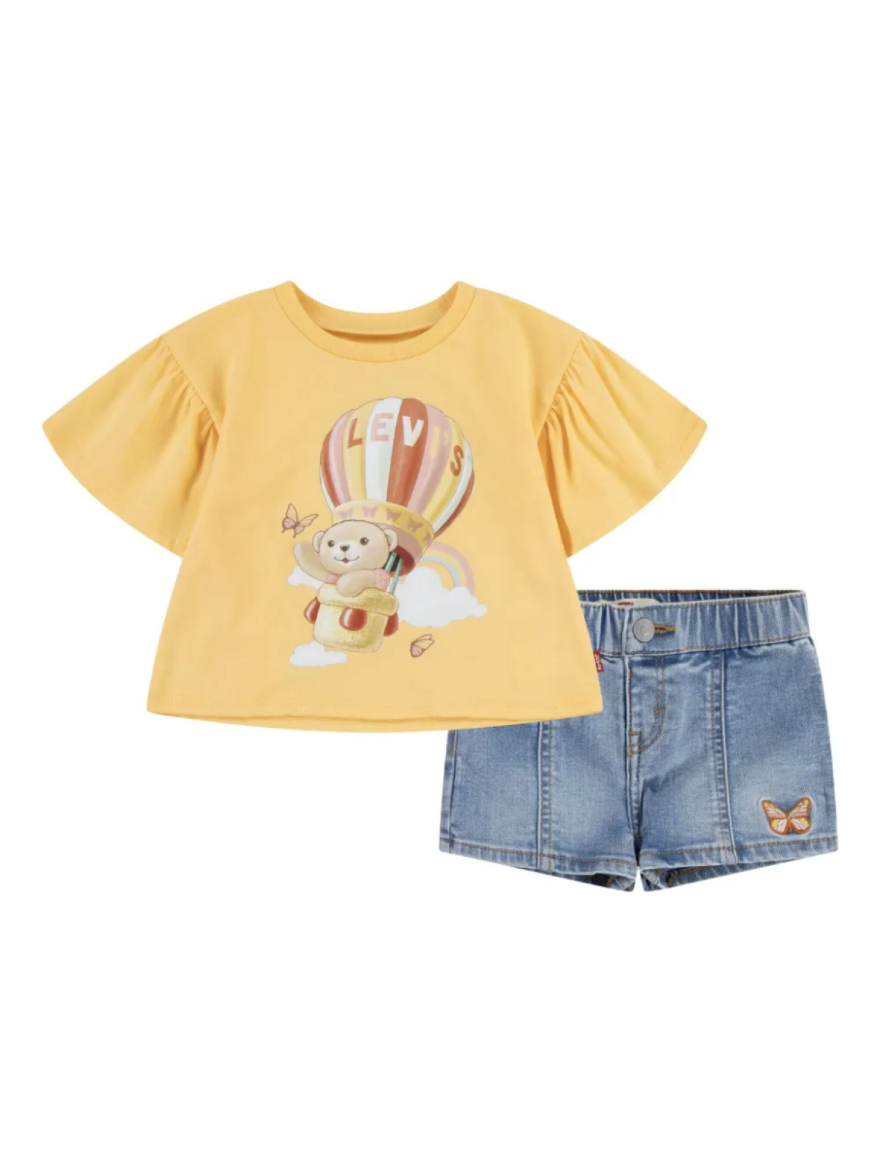 

Футболка Levi's Kids graphic-print T-shirt and shorts set, синий