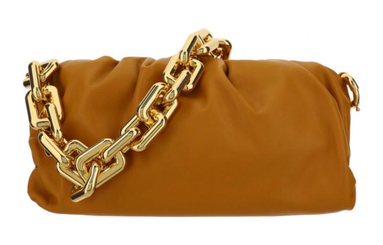 

Bottega Veneta Мягкая сумка через плечо из коровьей кожи для женщин Gold Brown