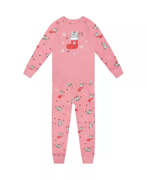 

Детская пижама из органического хлопка, комплект из двух частей - для девочек постарше. Deux Par Deux, розовый
