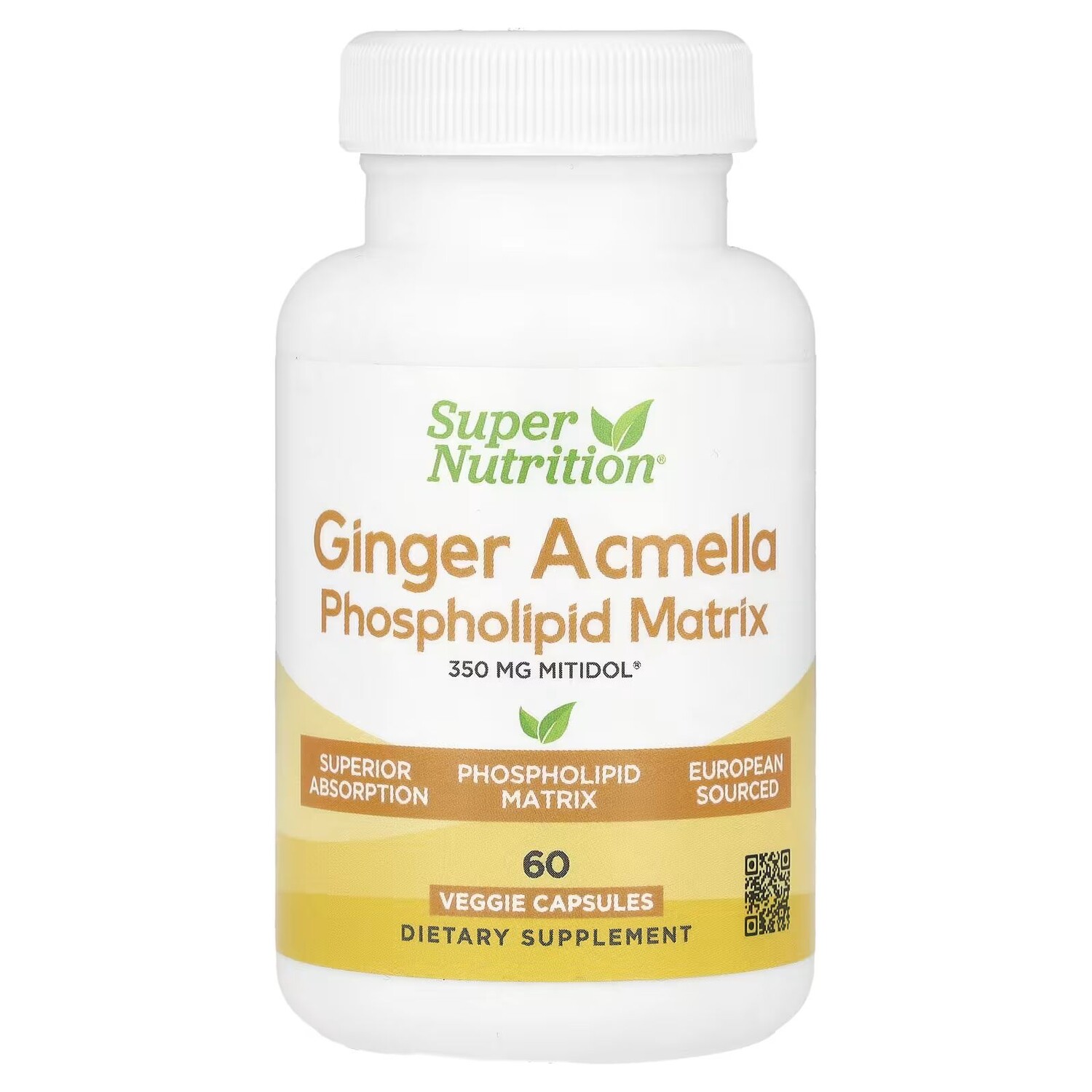 

Фосфолипидная матрица Ginger Acmella, 350 мг, 60 растительных капсул Super Nutrition