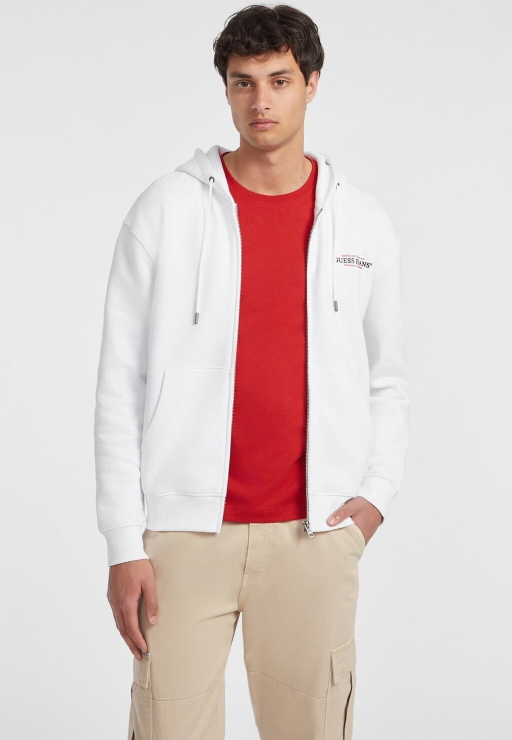 

Толстовка на молнии AMERICAN TRADITION Guess Jeans, белый