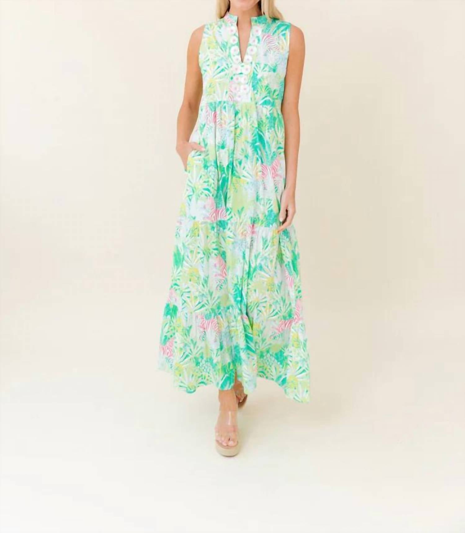 

Платье Tessa Maxi в розовом цвете Punch Zebra Soiree SHERIDAN FRENCH