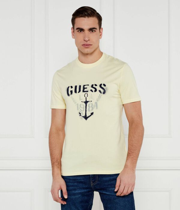 

Футболка мужская Guess Jeans с якорем, желтый