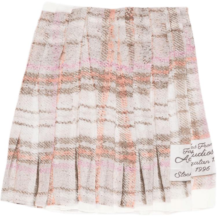 

Плиссированная клетчатая мини-юбка Acne Studios, серый/розовый