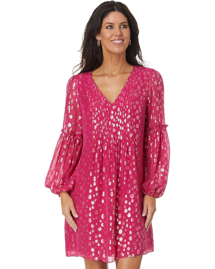 

Платье Lilly Pulitzer Cleme Silk Dress, цвет Mystique Pink Silk Bubbly Clip