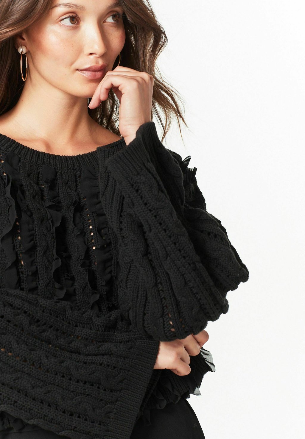 

Свитер Ruffle Cable Long Sleeve Next, черный