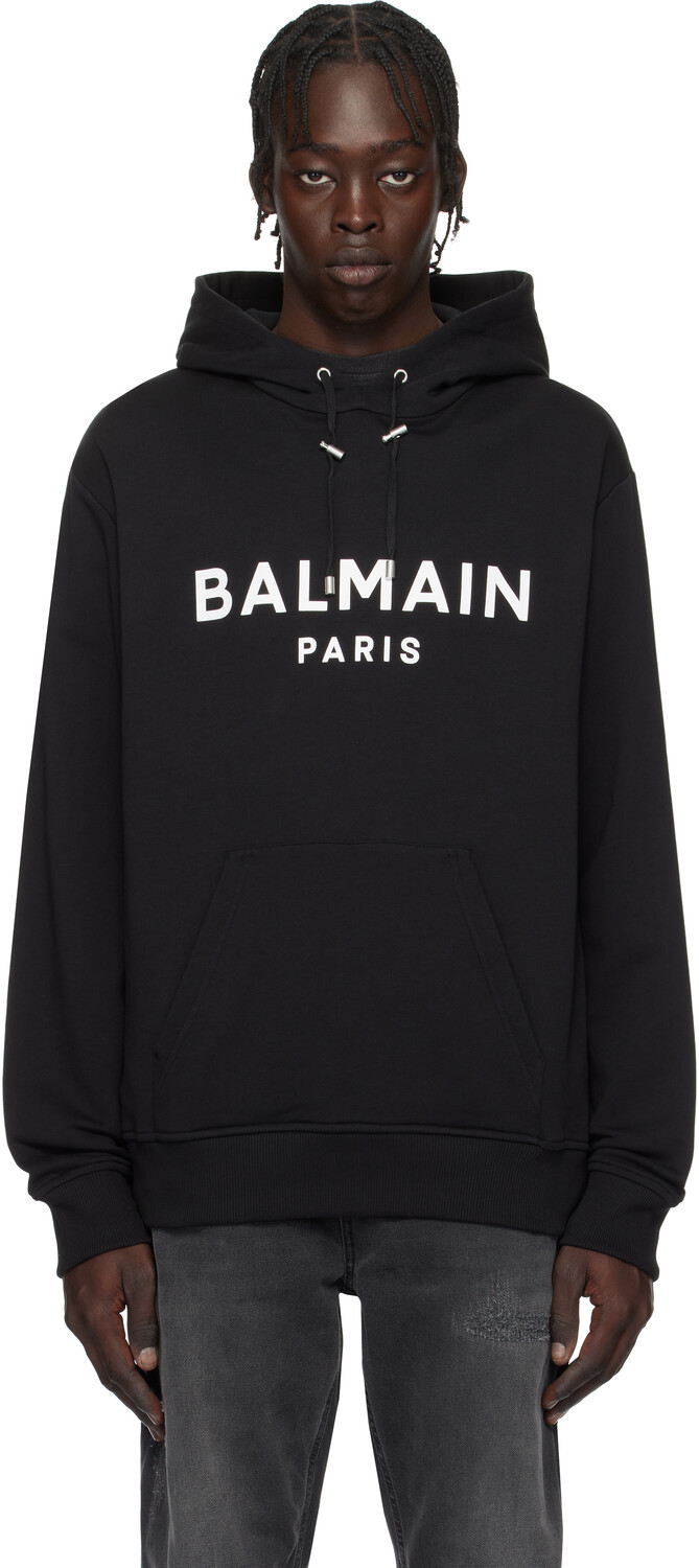 

Черная толстовка с принтом «Париж» Balmain, Noir/Blanc