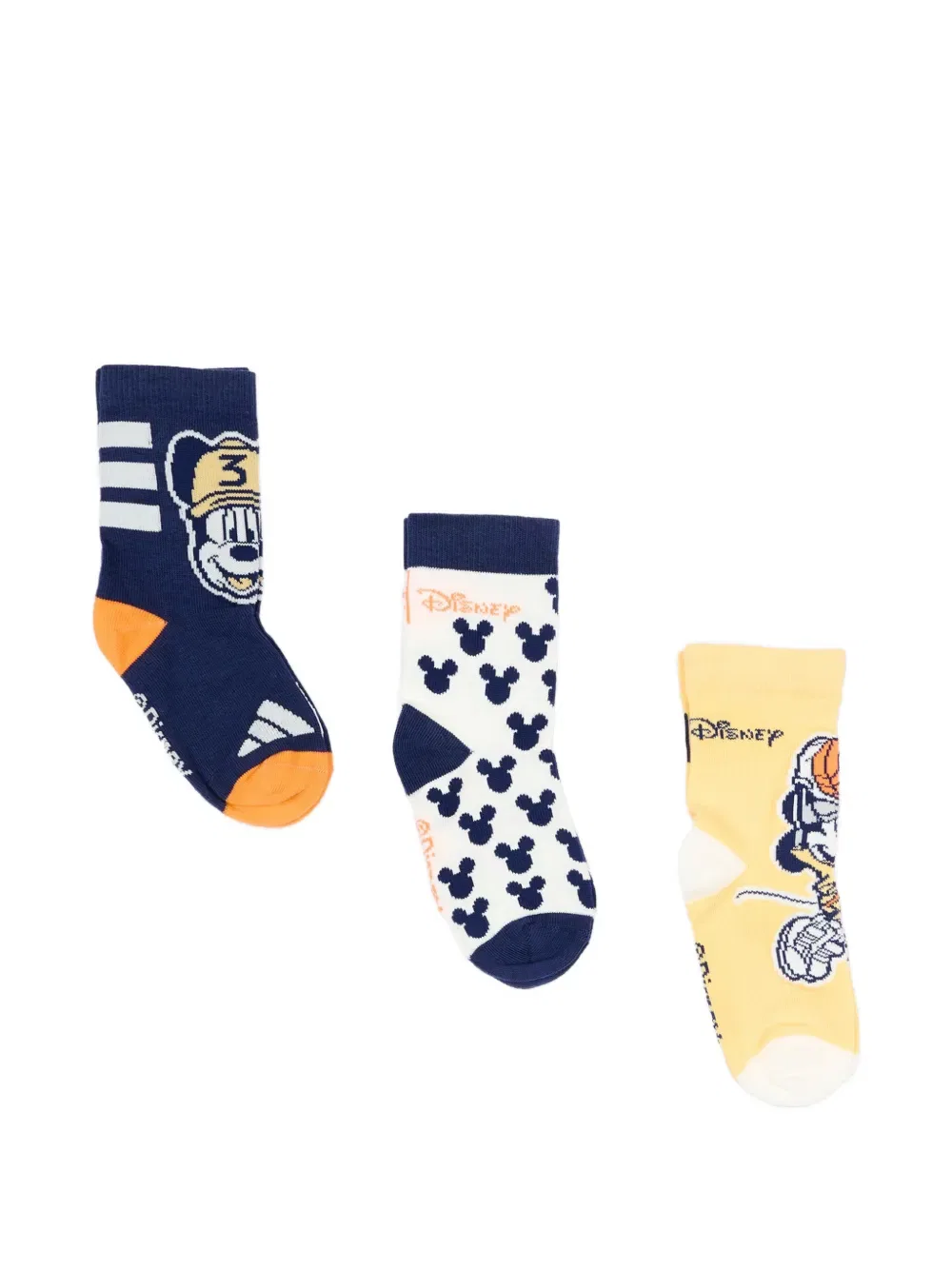Носки с изображением Микки Мауса (комплект из трех штук) Adidas Kids, синий