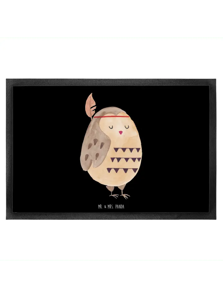 

Коврик Mr & Mrs Panda Eule Federschmuck ohne Spruch, черный