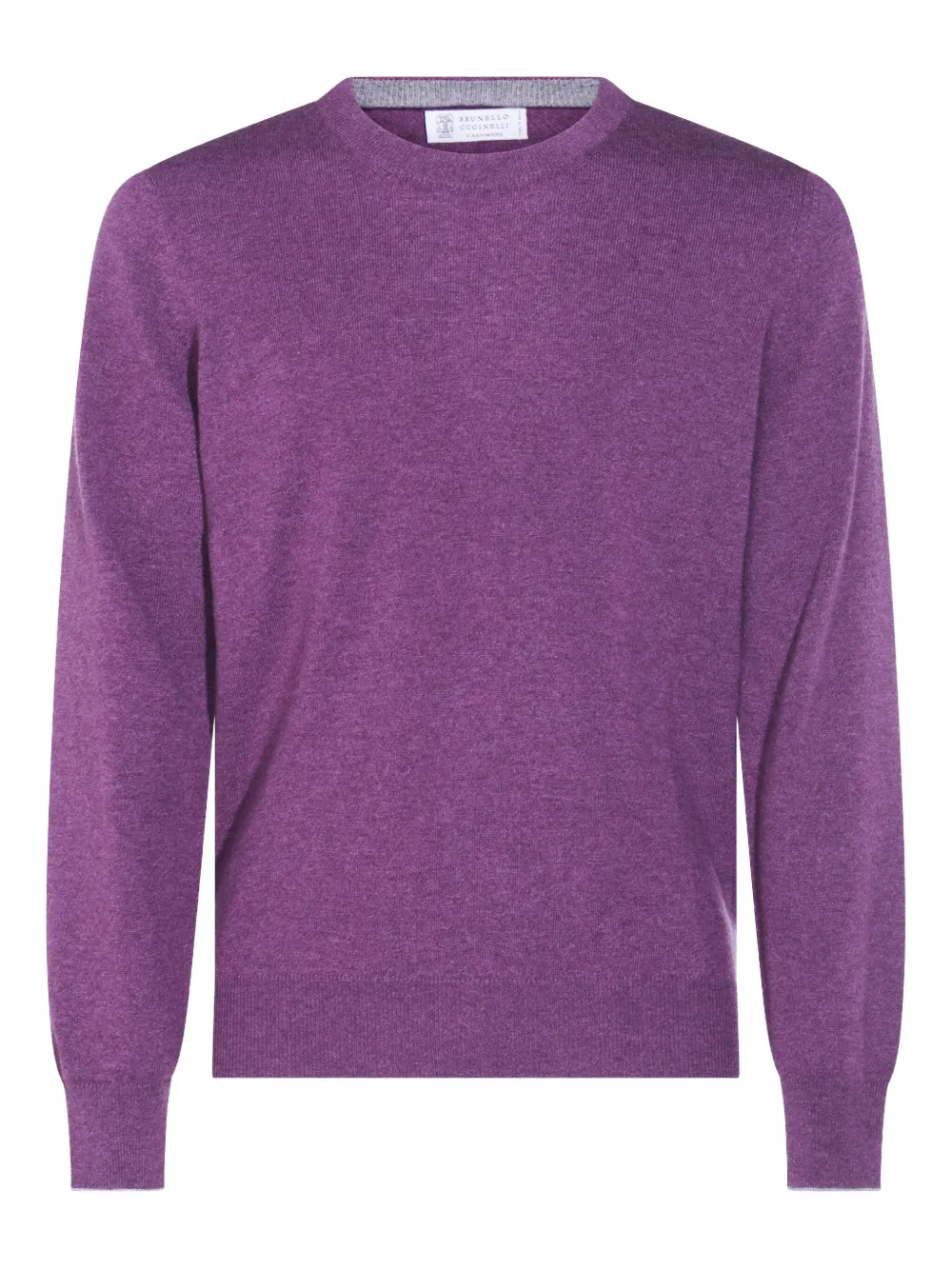 

Шерстяной свитер с круглым вырезом Brunello Cucinelli, фиолетовый