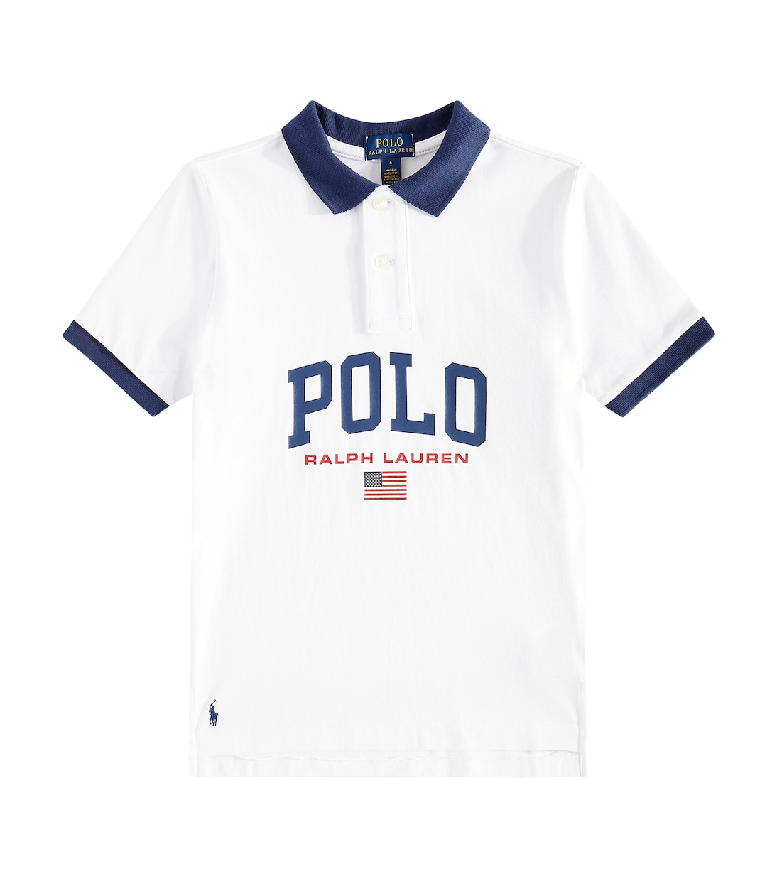 

Футболка из хлопкового джерси с логотипом Polo Ralph Lauren Kids, белый