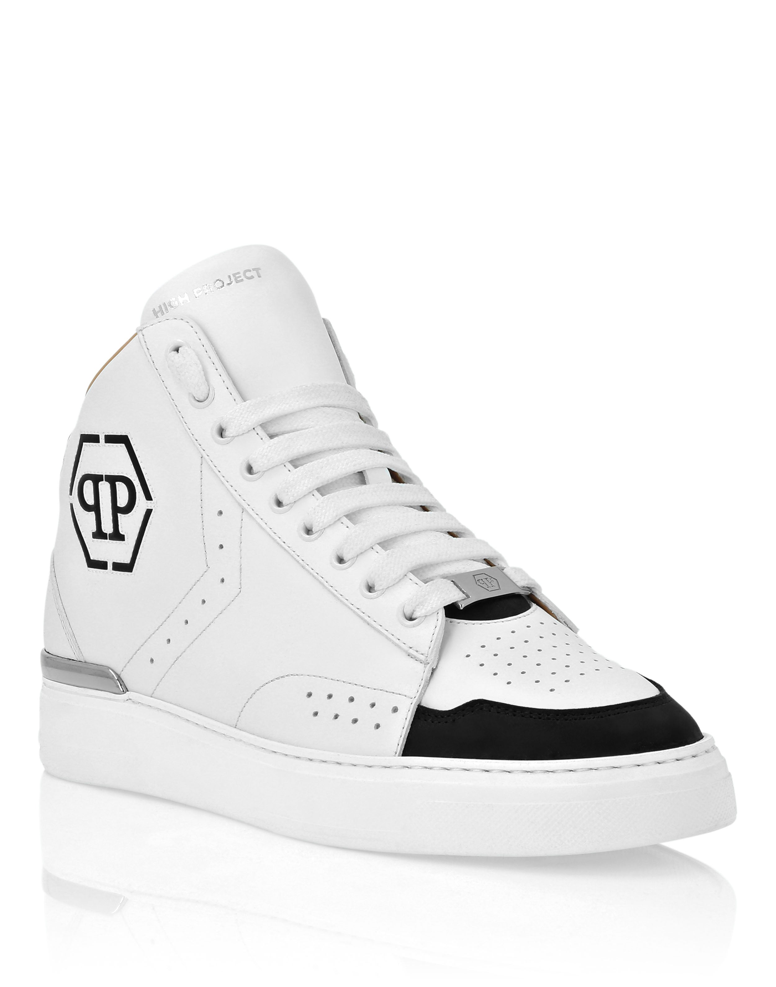 

Кожаные кроссовки Mid-Top Hexagon PHILIPP PLEIN, черный