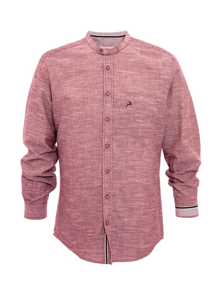 

Рубашка с воротником-стойкой H-106 красного цвета MADDOX