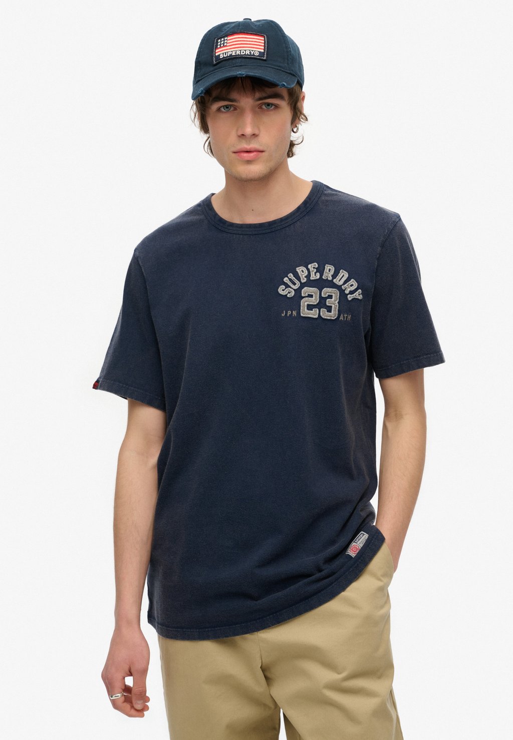 

Футболка с принтом VINTAGE ATHLETIC SHORT SLEEVE Superdry, синий