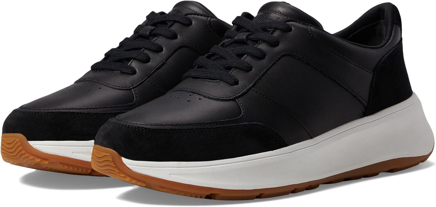 

Кроссовки FitFlop F-Mode Leather/Suede Flatform Sneakers, черный