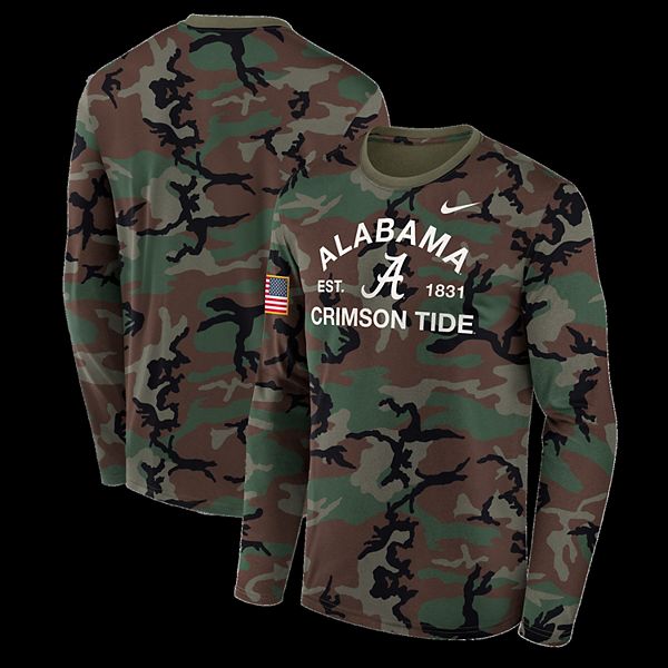 

Мужская футболка с длинным рукавом Alabama Crimson Tide 2025 Military Appreciation Legend Dri-Fit в камуфляжном принте Nike