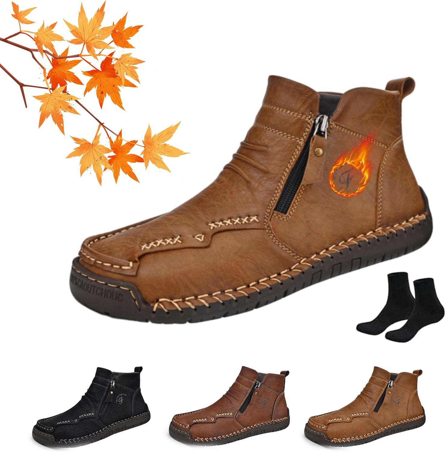 

Мужские ортопедические ботинки WXDSTW, мужские ручной работы из натуральной кожи, ортопедические лоферы, легкие, удобные, водонепроницаемые, с противоскользящей подошвой, с боковой молнией, без шнурков, хаки