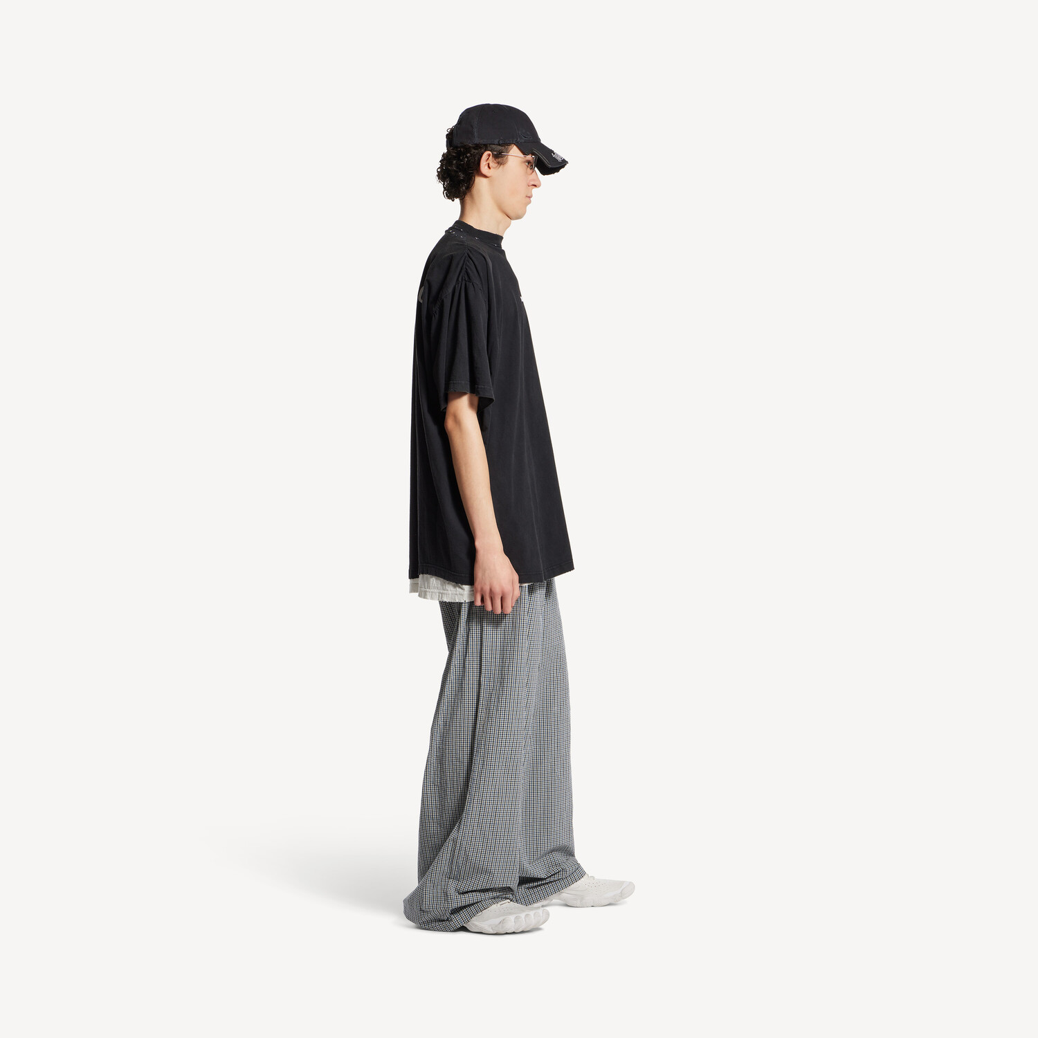 Мужская футболка balenciaga back double в выцветшем черном цвете BALENCIAGA, выцветший черный — фото 2